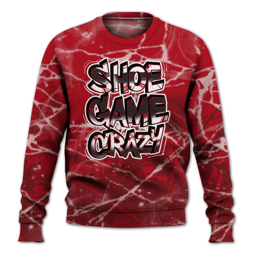 Knitted Sweater To Match Bred Velvet 11s - Shoe Game Crazy Graphic