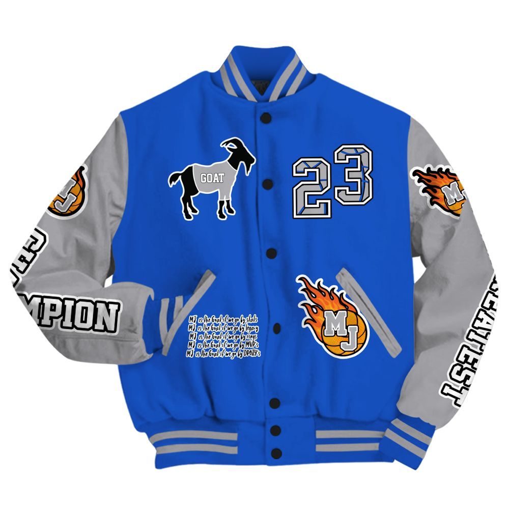 Varsity Jacket To Match Retro Stealth 5s - 23 G.0.A.T Jump Up Basketball All Over Print
