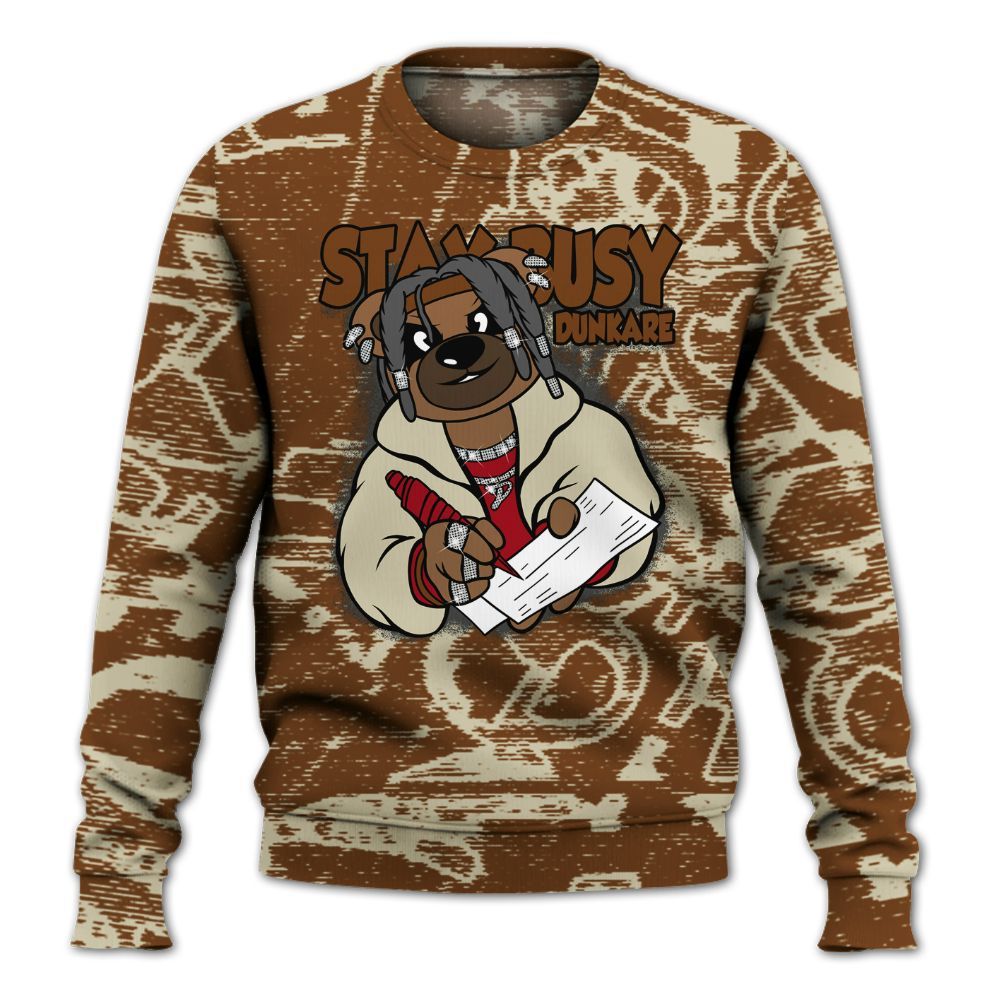 Sweatshirt To Match Archaeo Brown 5s - Maintain Activity Bear Avant-Garde All Over Print