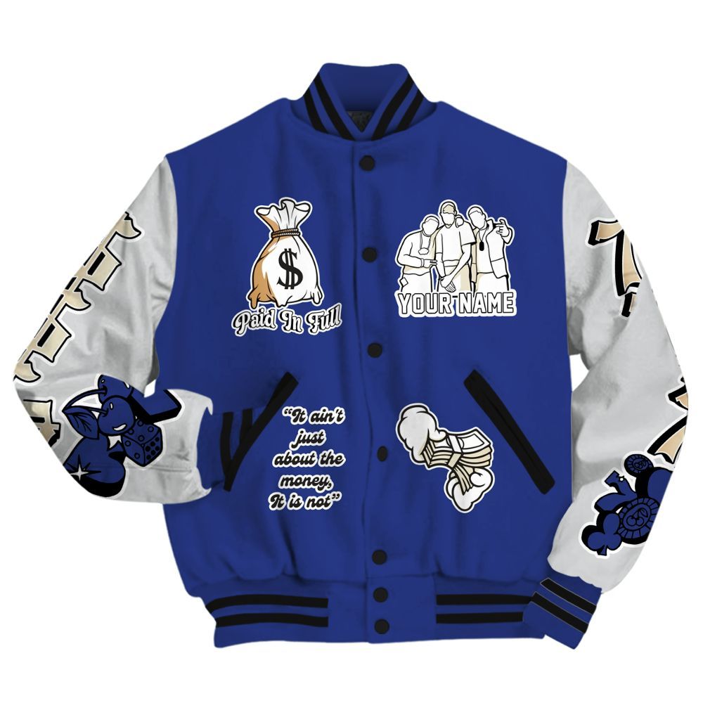 Varsity Jacket To Match JM Pro Black Concord - Paid In Full Baseball Varsity Jacket Custom Name All Over Print