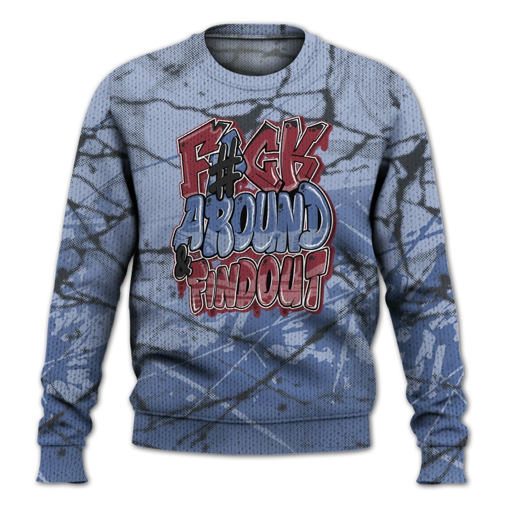 Knitted Sweater To Match Black Metallic 5s - F Around Find Out Graphic