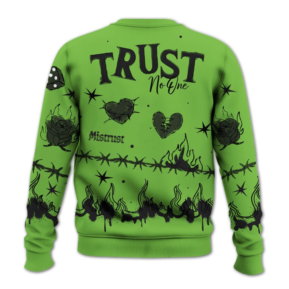 Sweatshirt To Match Air Max Waffle SP Action Green - Trust No One Snake-Bite Doodle Crayon All Over Print