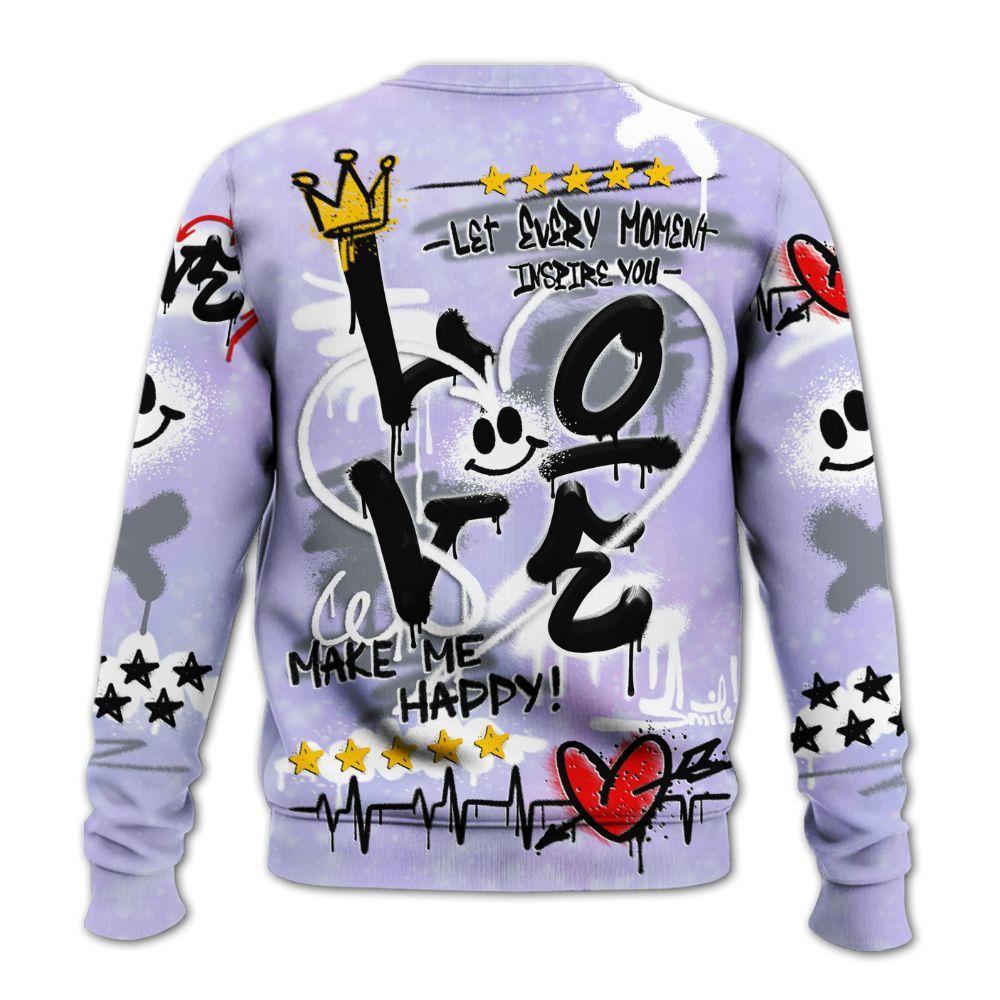 Sweatshirt To Match Zen Master 4s - Happy Love Beats Graffiti Streetwear All Over Print