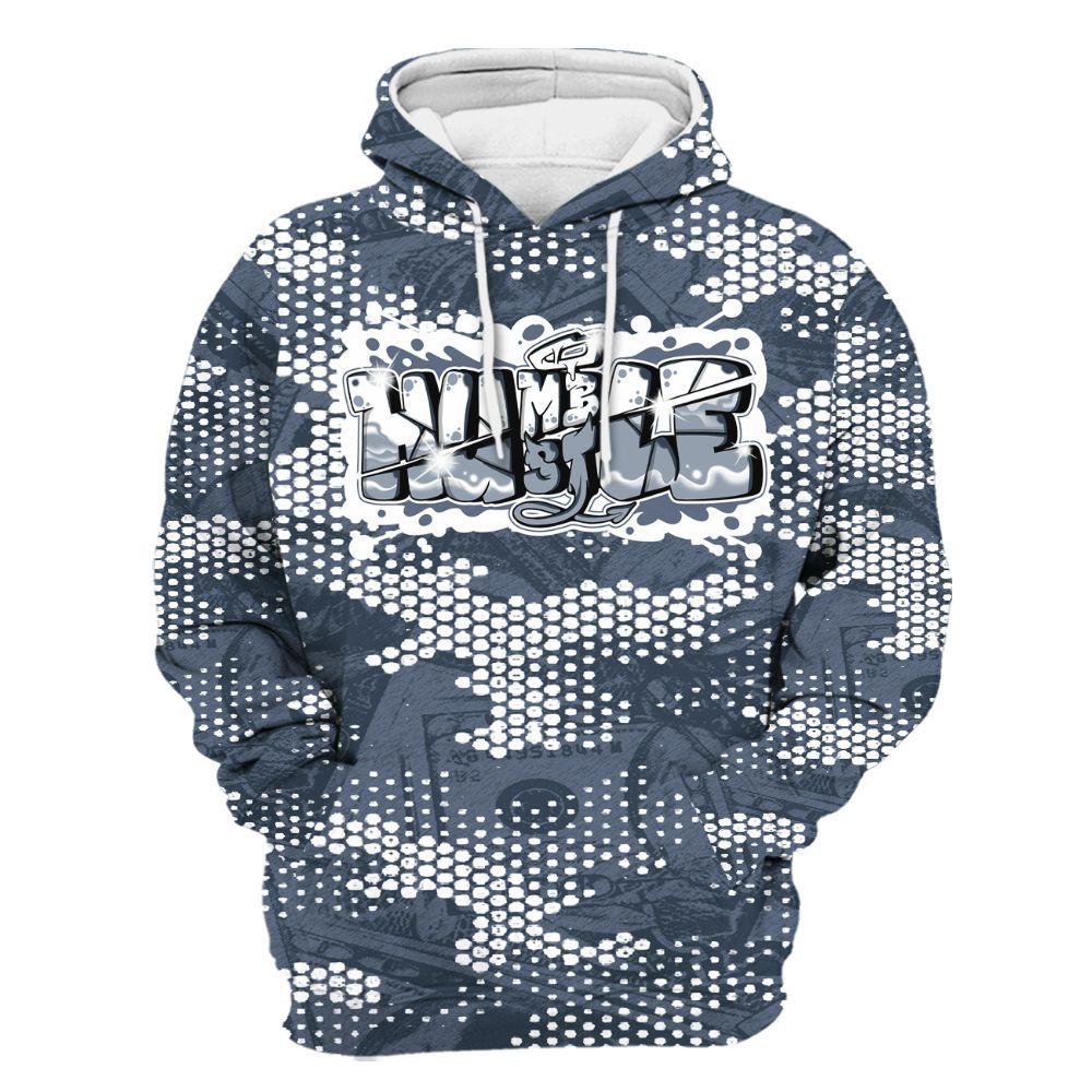 Hoodie To Match Low Diffused Blue 11s - Humbled Hustles Graphic Banknotes All Over Print
