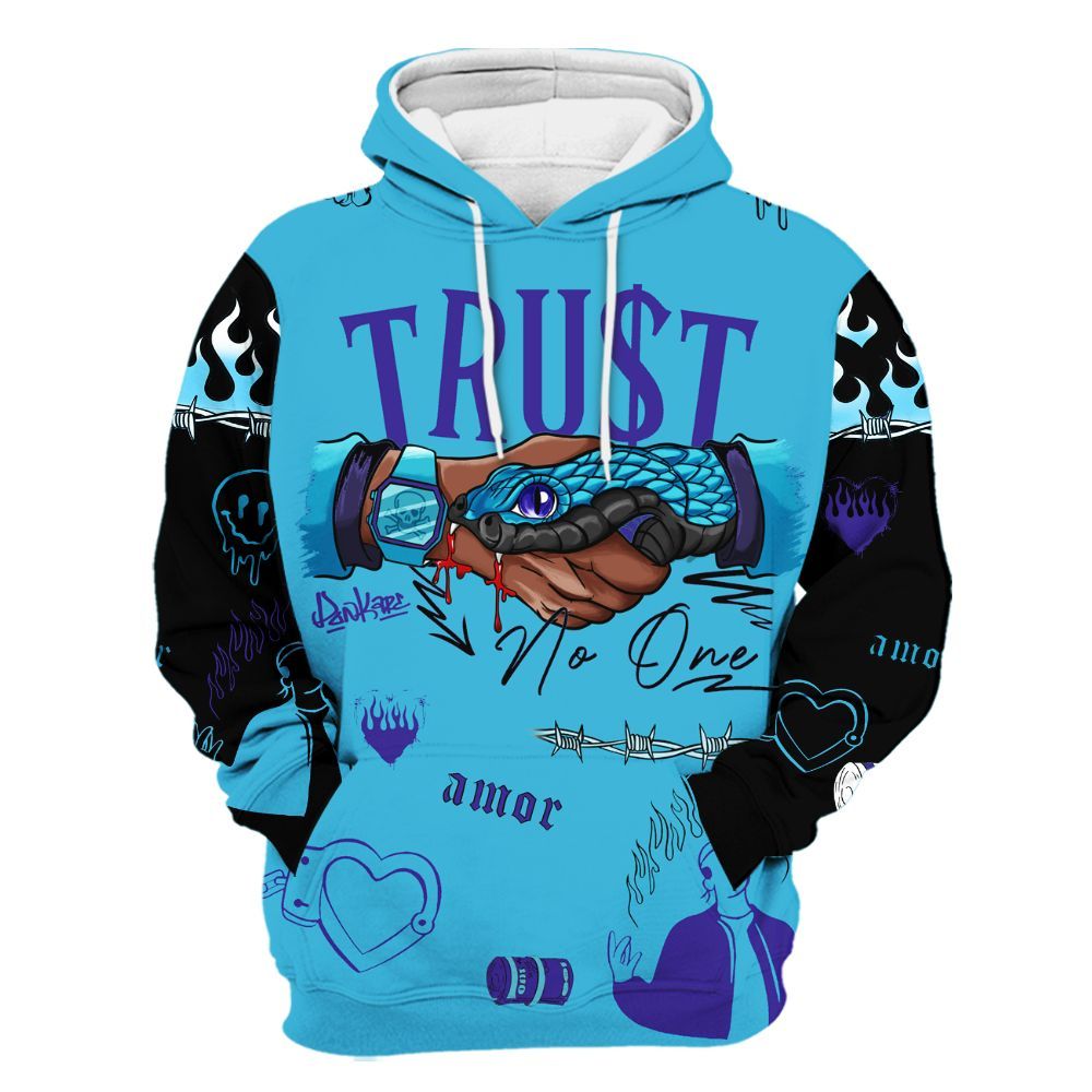Hoodie To Match Retro Aqua 6s - Snake Trust No One All Over Print