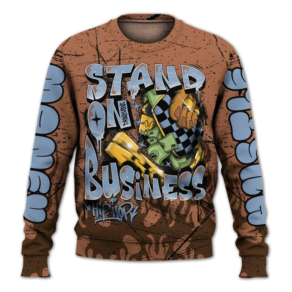 Sweatshirt To Match Air Foamposite Metallic Copper - Stand Business Graffiti All Over Print
