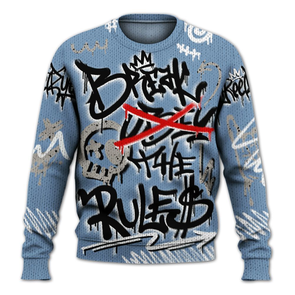 Knitted Sweater To Match University Blue 4s - Break Rules Streetwear