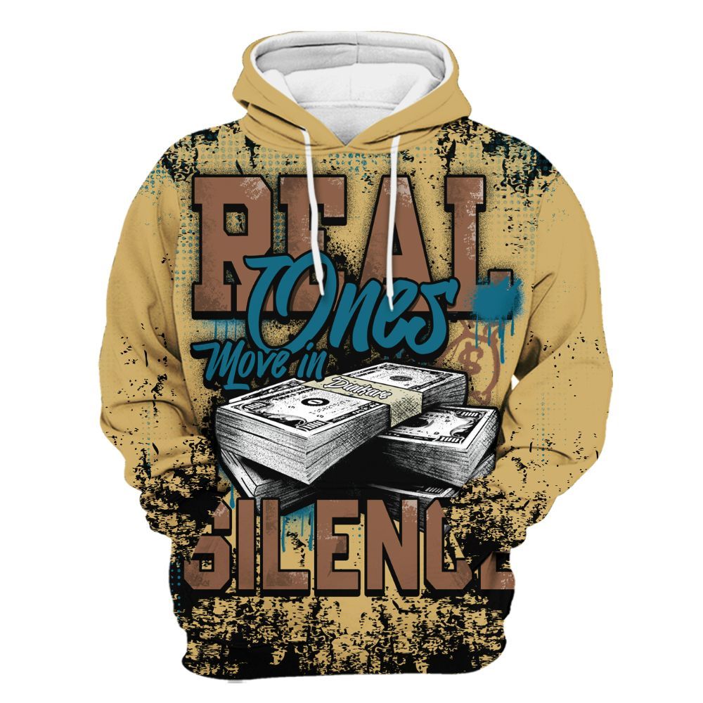 Hoodie To Match Retro Cacao Wow 4s - Move In Silence Money Street Retro All Over Print