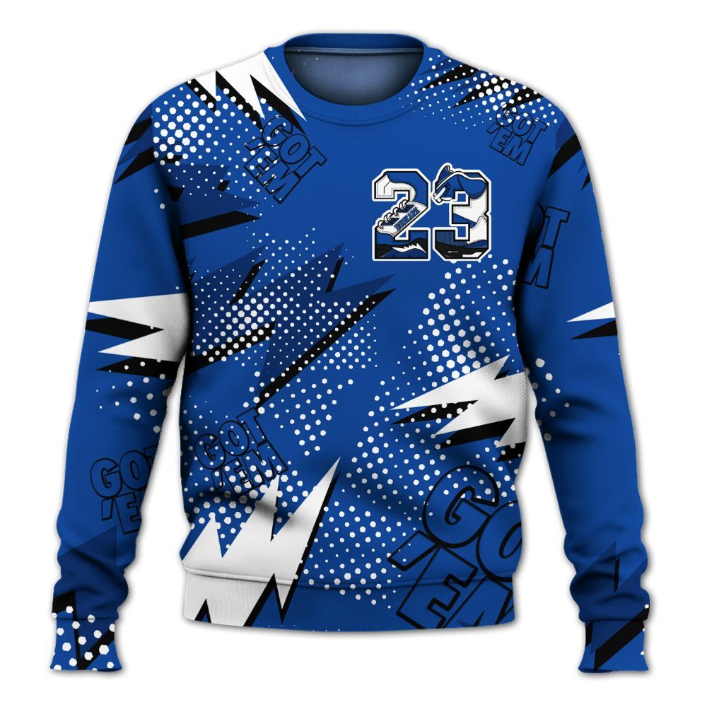 Sweatshirt To Match Low Game Royal 1s - Custom Name Number 23 5s All Over Print