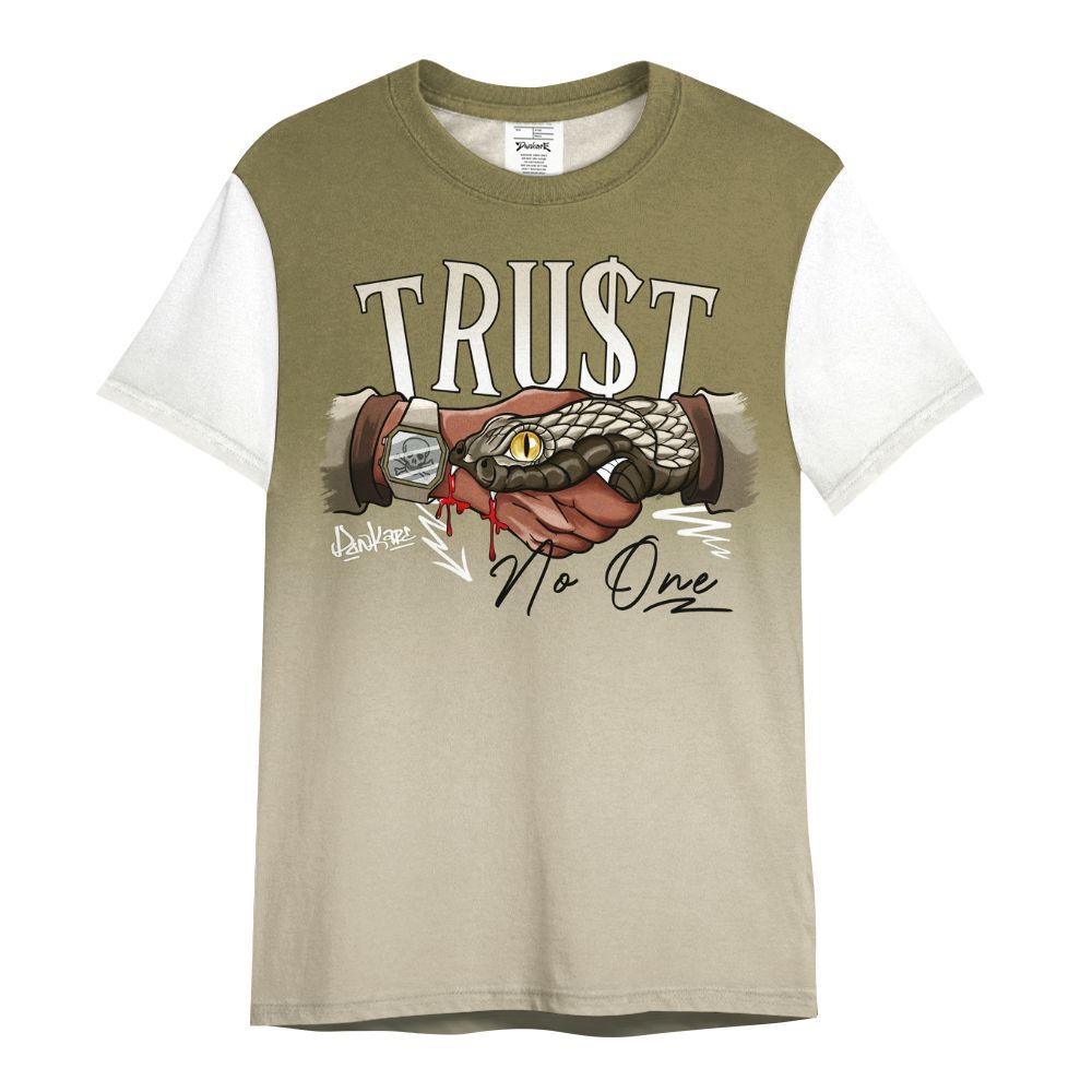 Shirt To Match Sail Neutral Olive 6s - Snake Trust No One Drip All Over Print