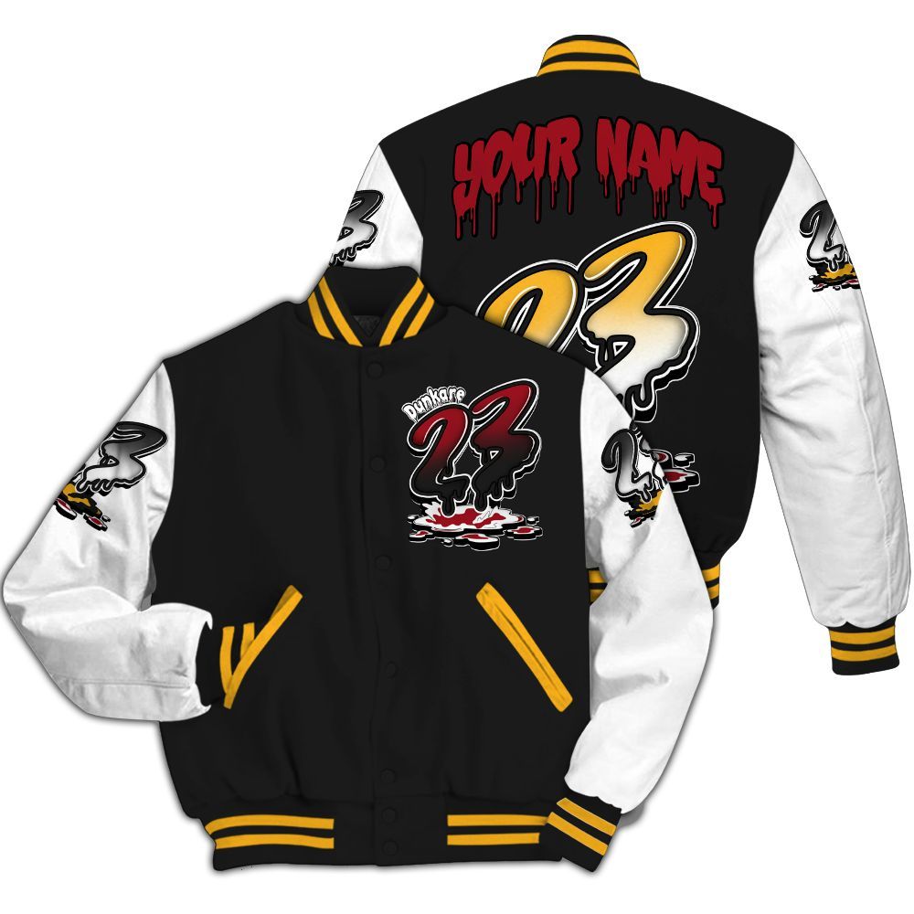 Varsity Jacket To Match White Taxi 12s - Custom Name 23 Drip Sludges All Over Print