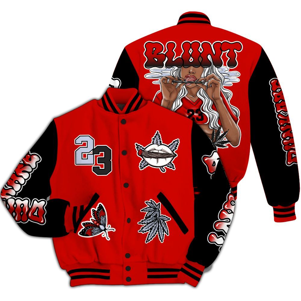 Varsity Jacket To Match Fire Red 6s - Bluntz Unique All Over Print