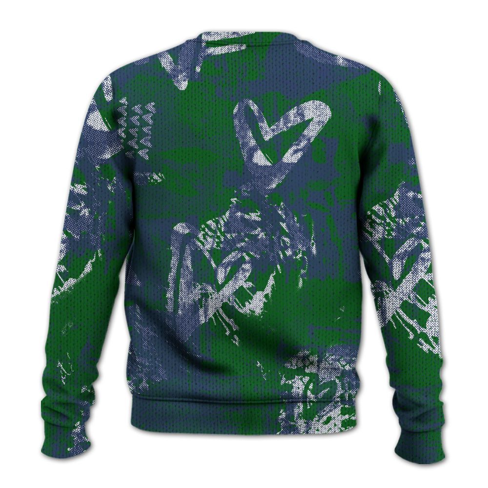 Knitted Sweater To Match Midnight Navy 13s - Skull Love