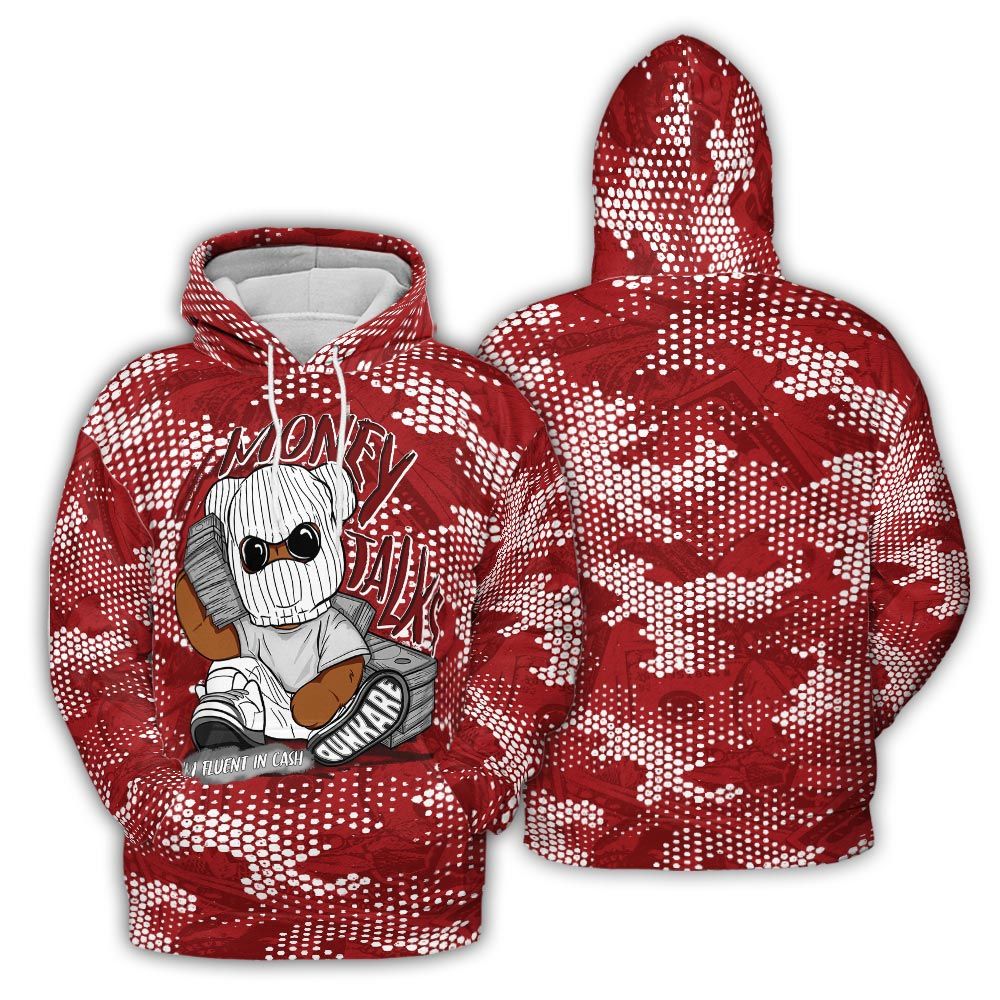 Hoodie To Match Red Taxi 12s Hoodie - Money Talk Bear Banknotes Art Hoodie Unisex