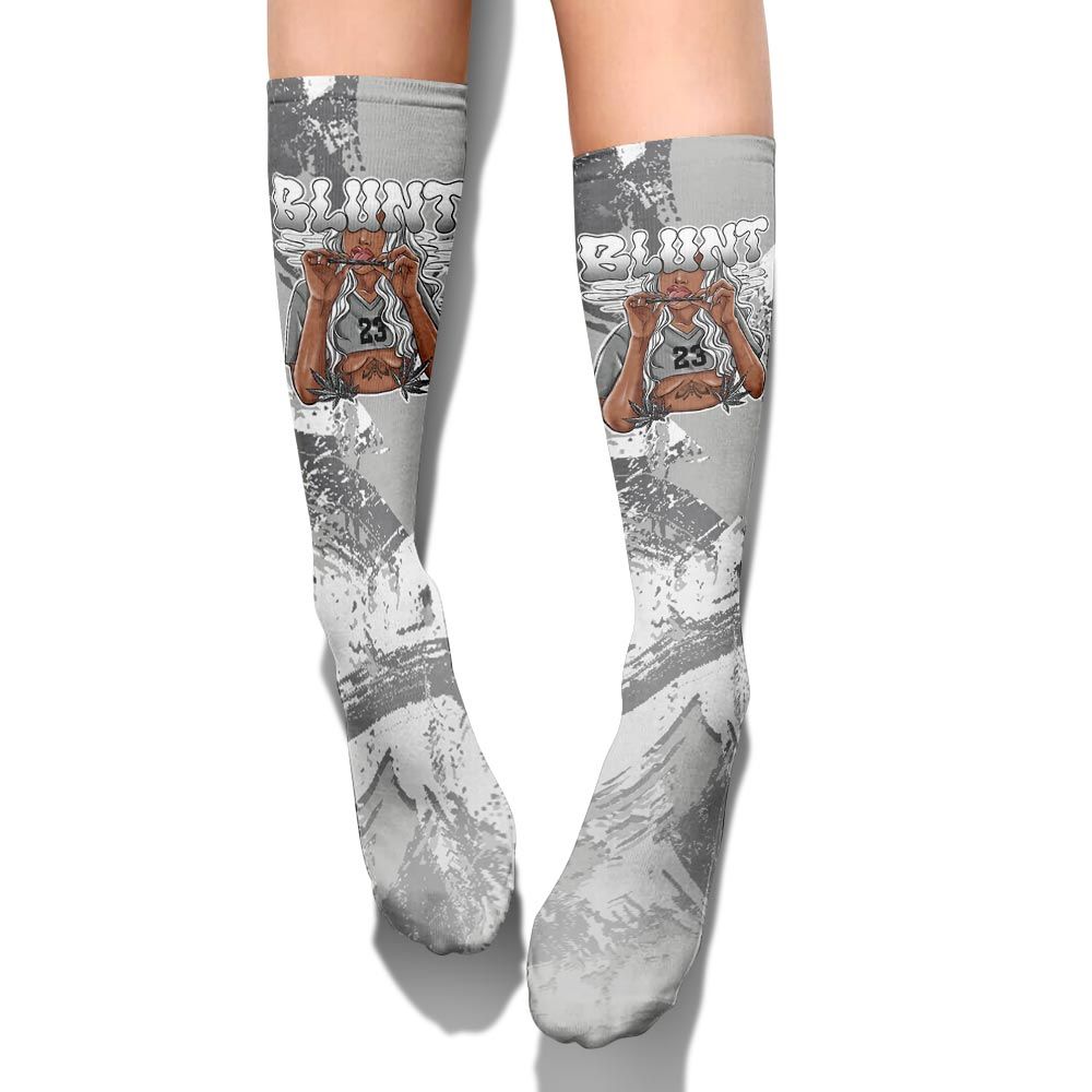 Sock To Match Retro Wet Cement 4s - Bluntz Unique Circle Splash