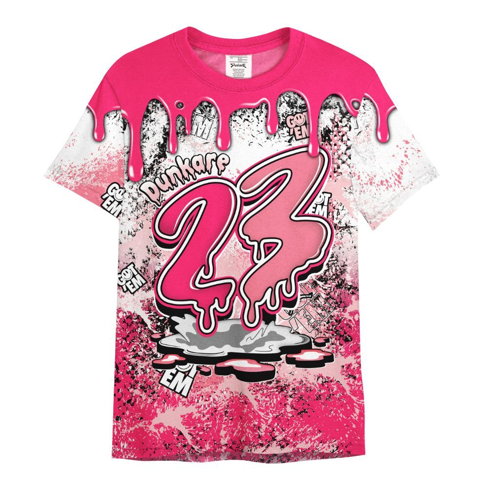 Shirt To Match A'One Hyper Pink Shirt, Dripping 23 Drip All Over Print
