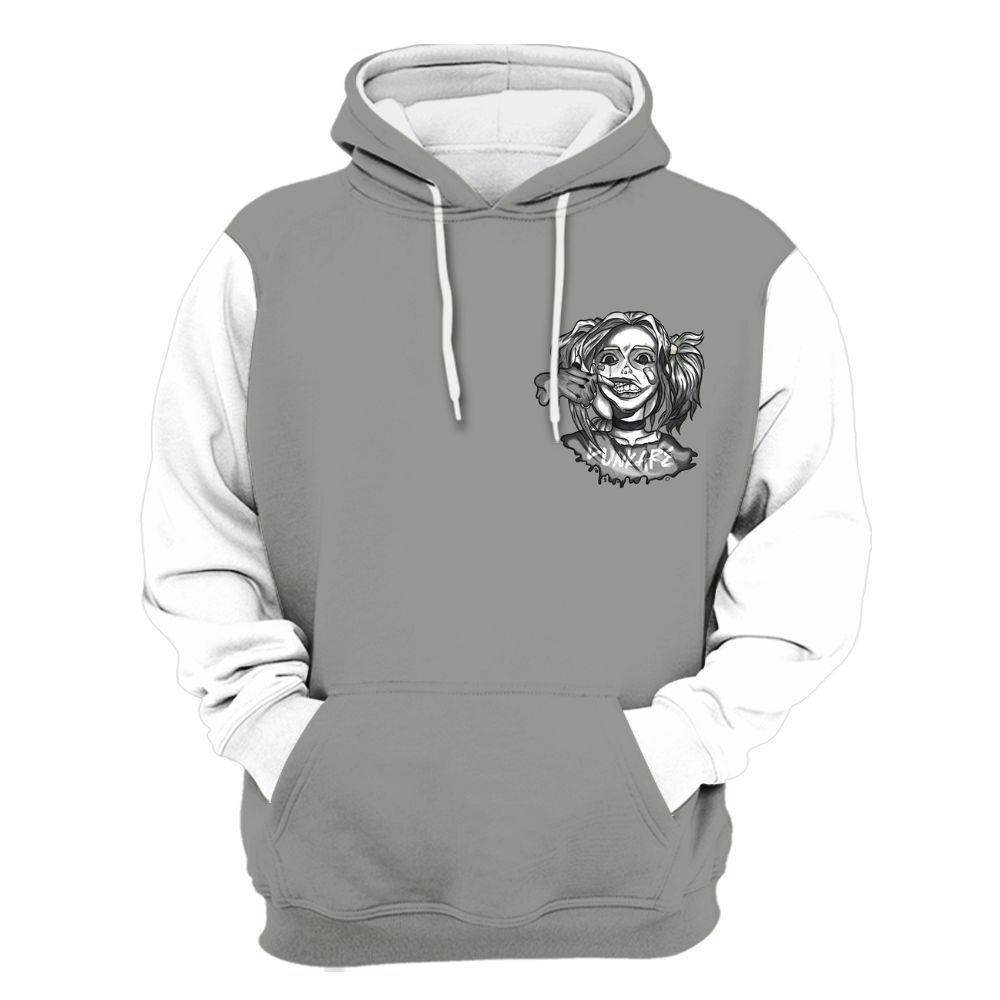 Hoodie To Match Paris Cement Grey 4s Varsity Jacket, Custom Name Bad Girl HAHA All Over Print