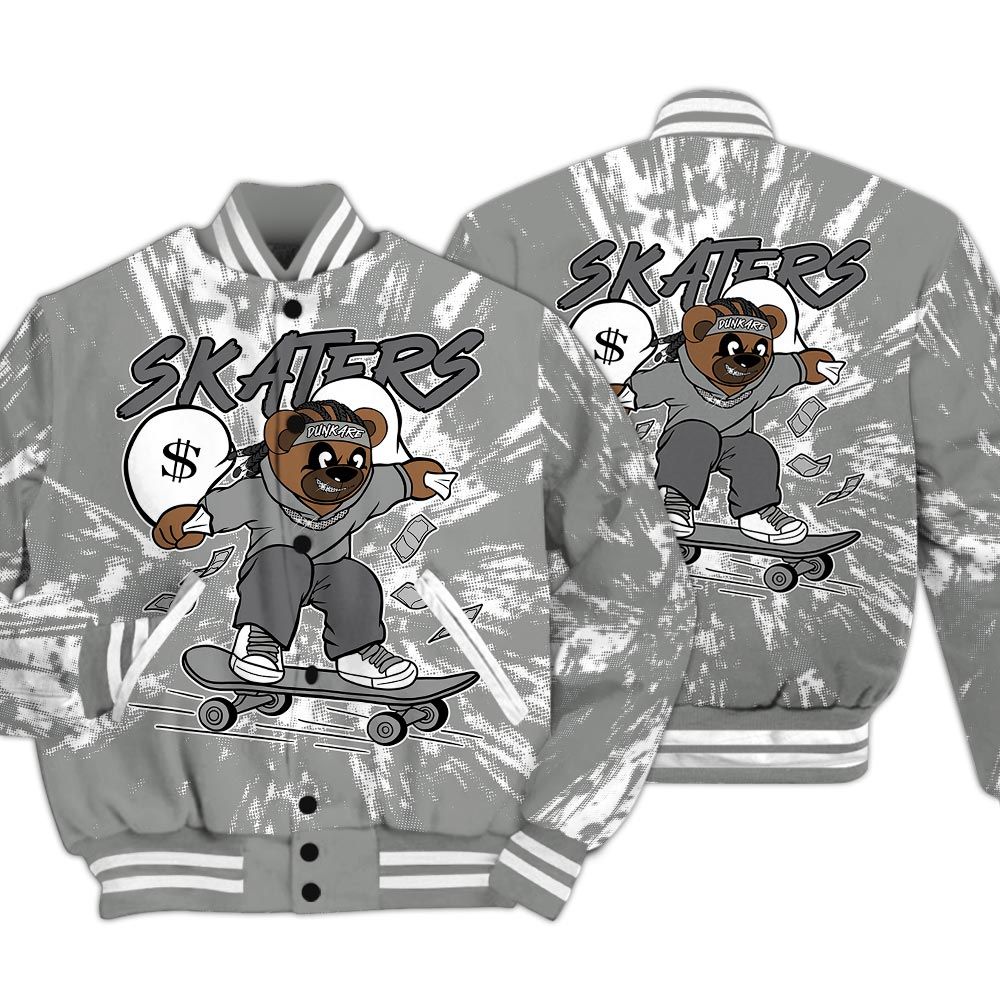 Varsity Jacket To Match Paris Cement Grey 4s - Skaters Bear Luxury Varsity Jacket Unisex