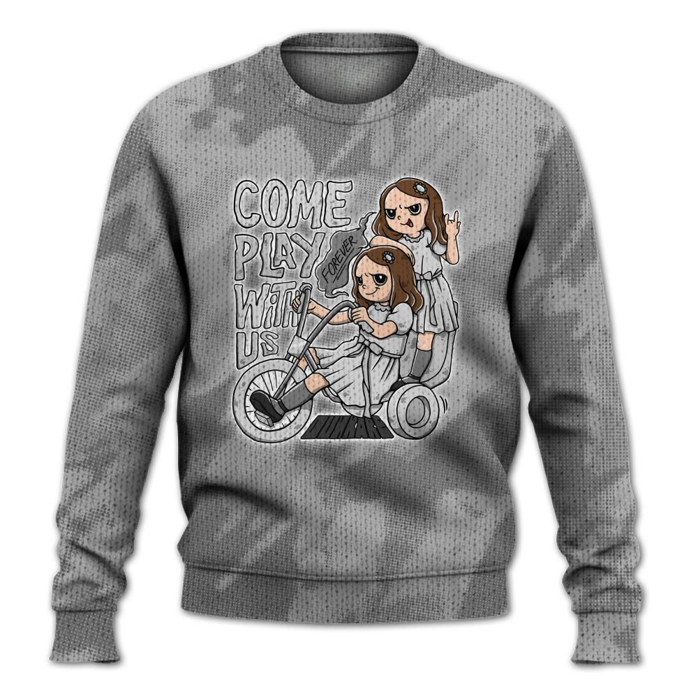 Knitted Sweater To Match Black Wolf Grey 12s - Come Hangout Halloween Abstract Halftone