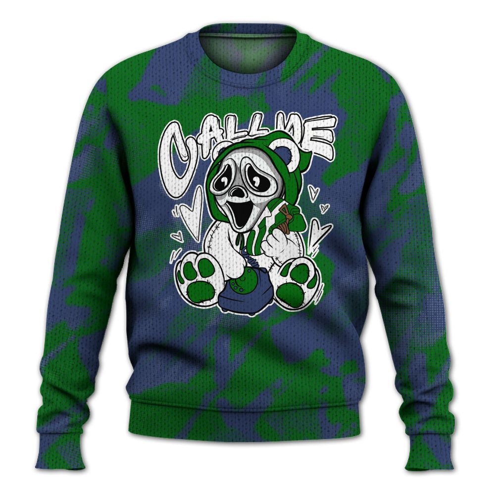 Knitted Sweater To Match Midnight Navy 13s - Call Me Bear Abstract Halftone