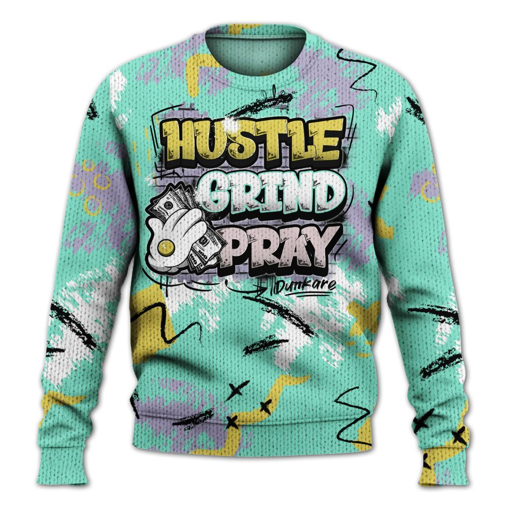 Sweater To Match Dunk Low Easter 2026 - Hustle Grind Pray Graphic Street Style Graphic