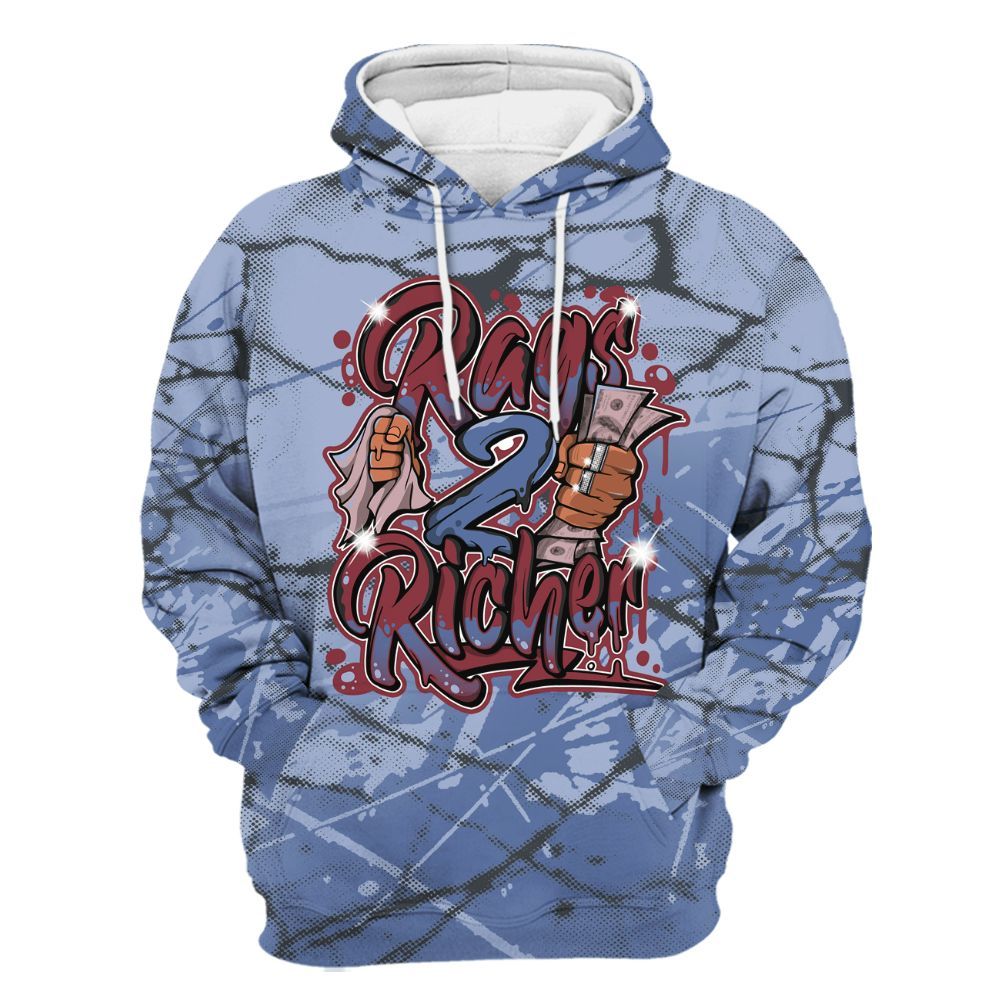 Hoodie To Match Black Metallic 5s - Rag 2 Rich Graphic All Over Print