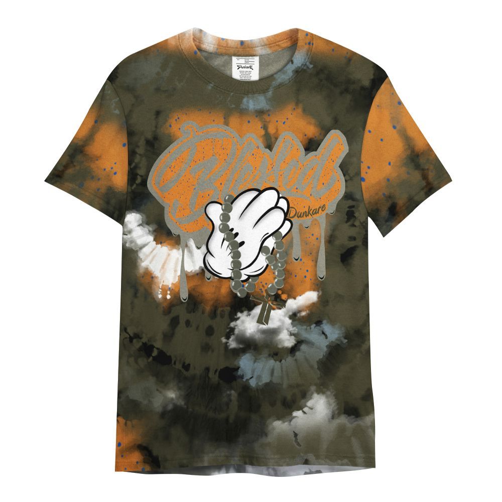 Shirt To Match Olive 5s - God Blessed Tie Dye All Over Print