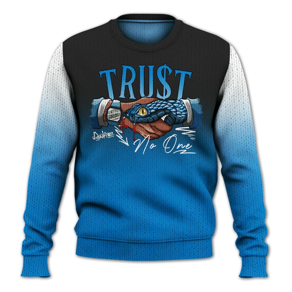 Sweater To Match High OG FragmentxULA White Black 1s - Snake Trust No One Drip Graphic