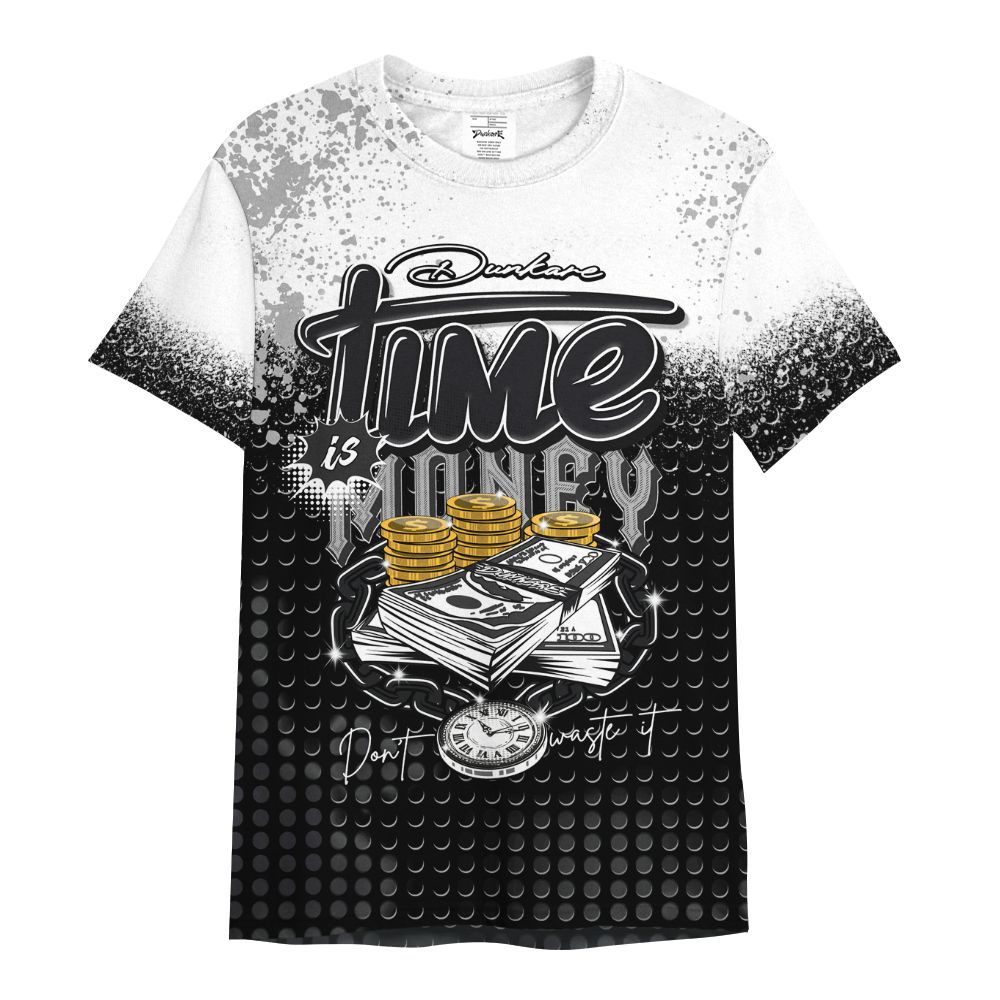 Shirt To Match White Thunder 4s - Halftone Time Is Money All Over Print