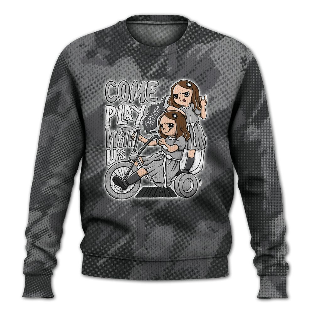 Knitted Sweater To Match White Thunder 4s - Come Hangout Halloween Abstract Halftone