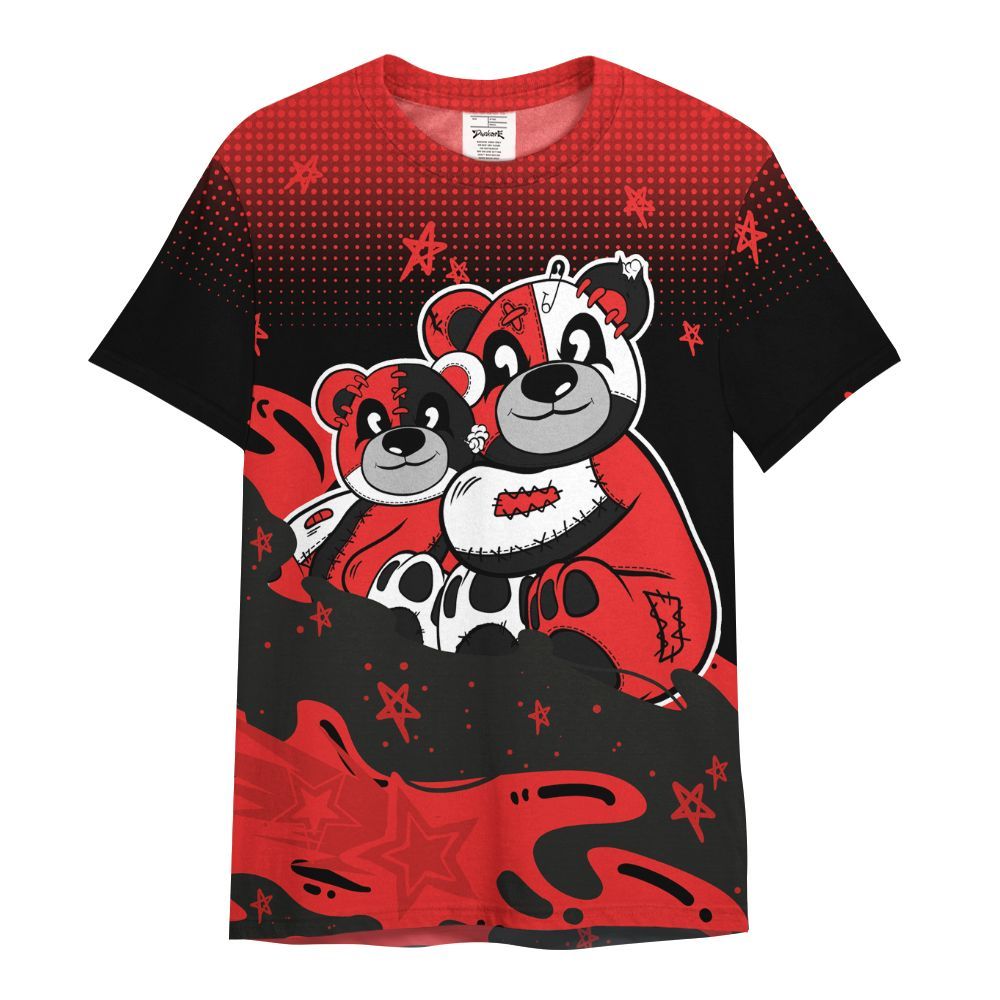 Shirt To Match Red Thunder 4s - Sincere Fondness Bear Stars All Over Print