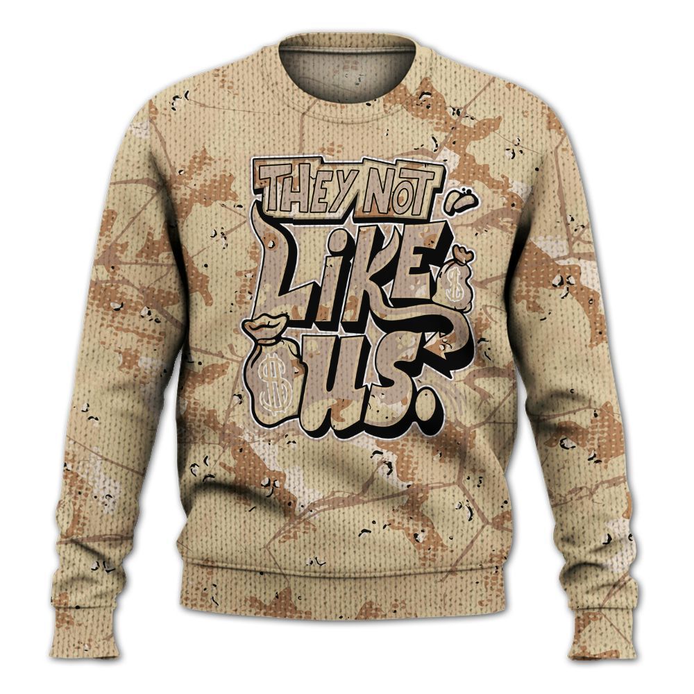 Knitted Sweater To Match Desert Camo 3s - Dislike Us Graphic