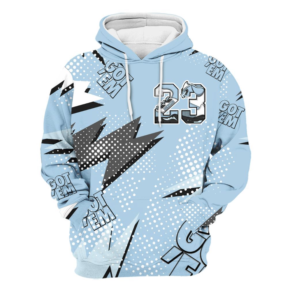 Hoodie To Match Foamposite One Psychic Blue - 23 Custom Name 5s All Over Print