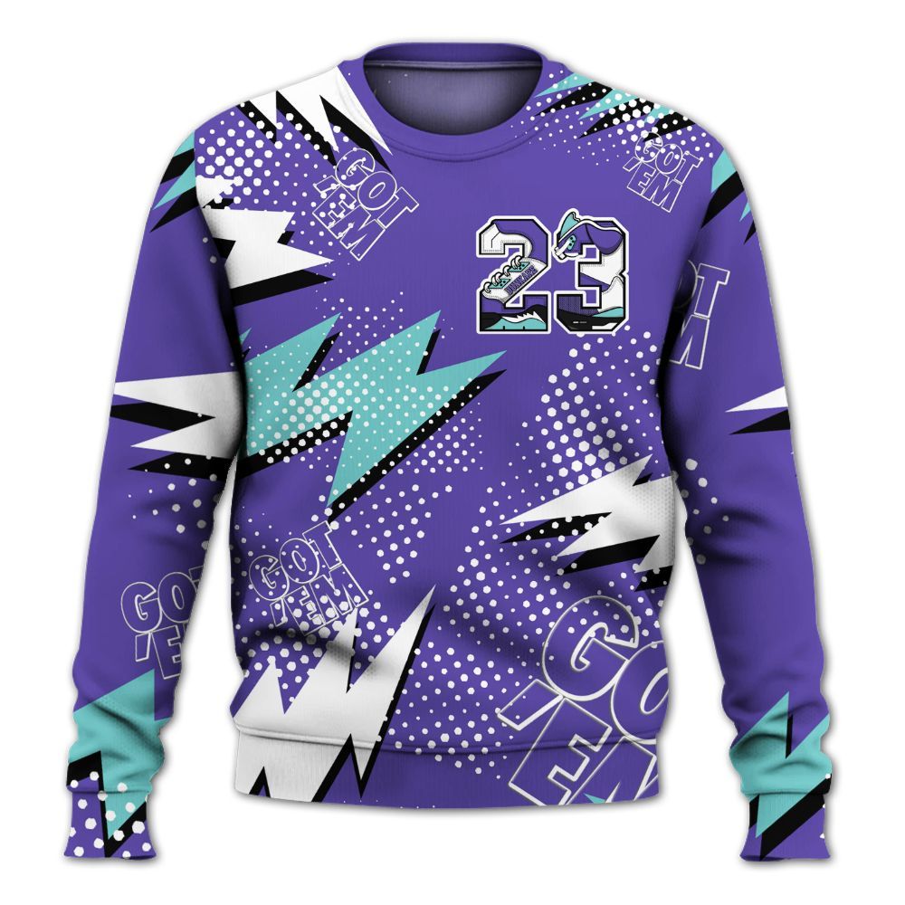 Sweatshirt To Match Low Hornets 1s - Custom Name Number 23 5s All Over Print