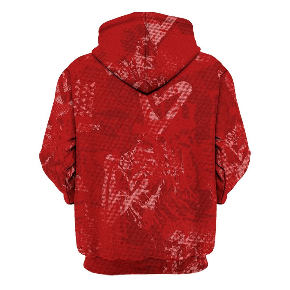 Hoodie To Match Red Taxi 12s - Sneakerz Girlz Heart Grunge All Over Print