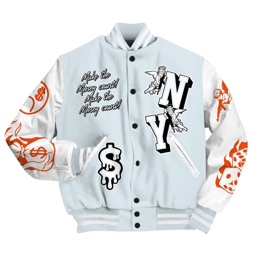 Varsity Jacket To Match High OG Alaska 1s - Paid In Full Money Graphic Varsity Jacket All Over Print