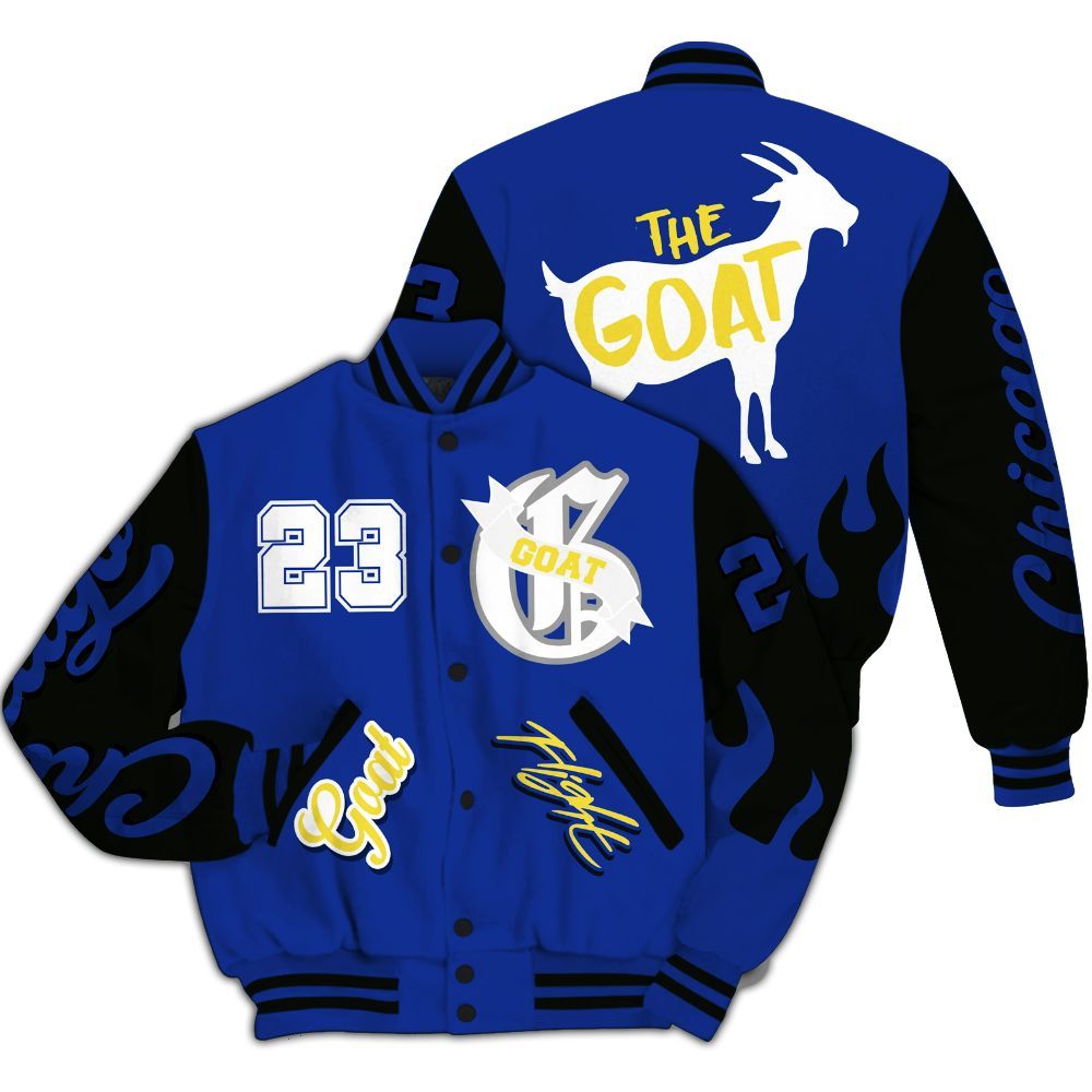 Varsity Jacket To Match Laney 14s - The G.O.A.T Flight Streetwear All Over Print