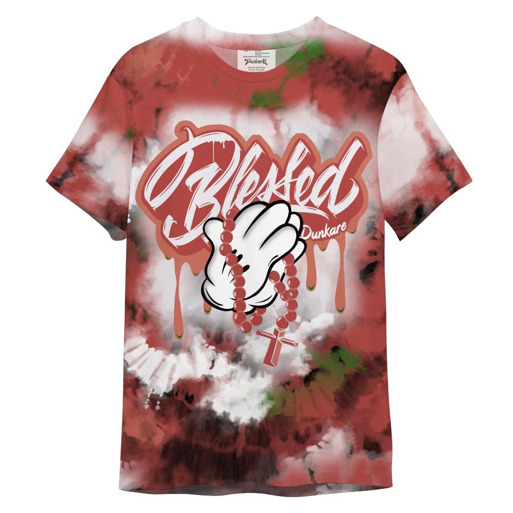 Shirt To Match Shirt Streetwear God Blessed Drip Tie Dye, Dune Red 13s T-- To Match Sneaker Dune Red 13s Graphic Tee NCT