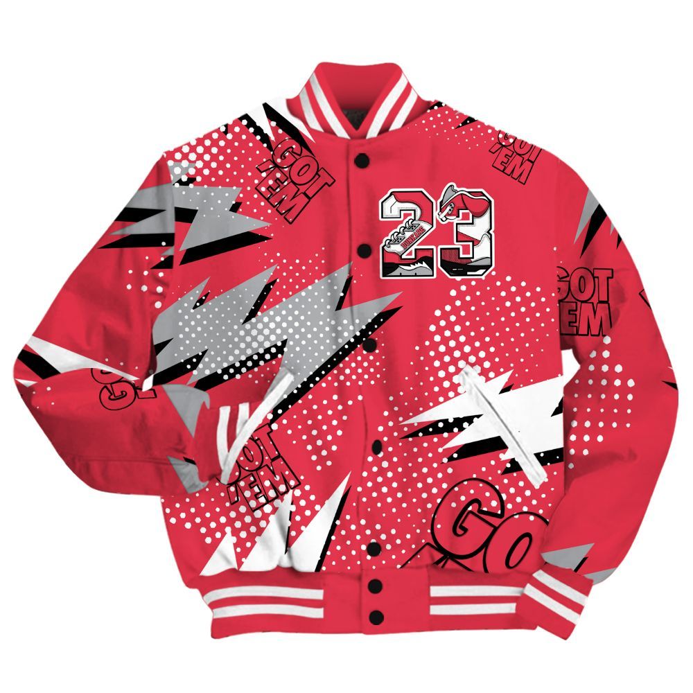 Varsity Jacket To Match Black Cement 3s Shirt, Custom Name Number 23 5s All Over Print