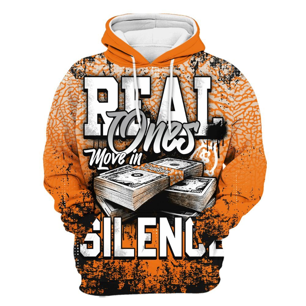 Hoodie To Match Orange Citrus 3s - Move In Silence Money Street Retro All Over Print