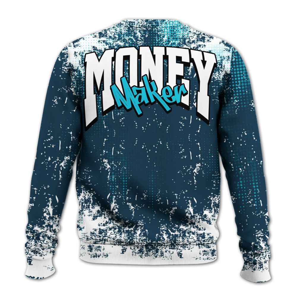 Sweatshirt To Match Air Navy Baltic Blue - Move In Silence Money Street Retro All Over Print