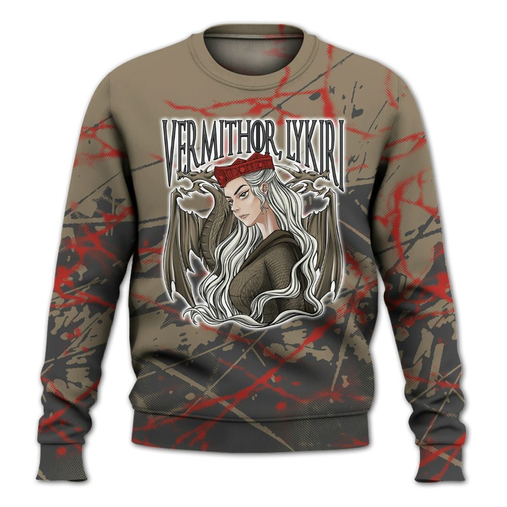 Sweatshirt To Match Olive 9s - Dragon's Mom! Profound All Over Print