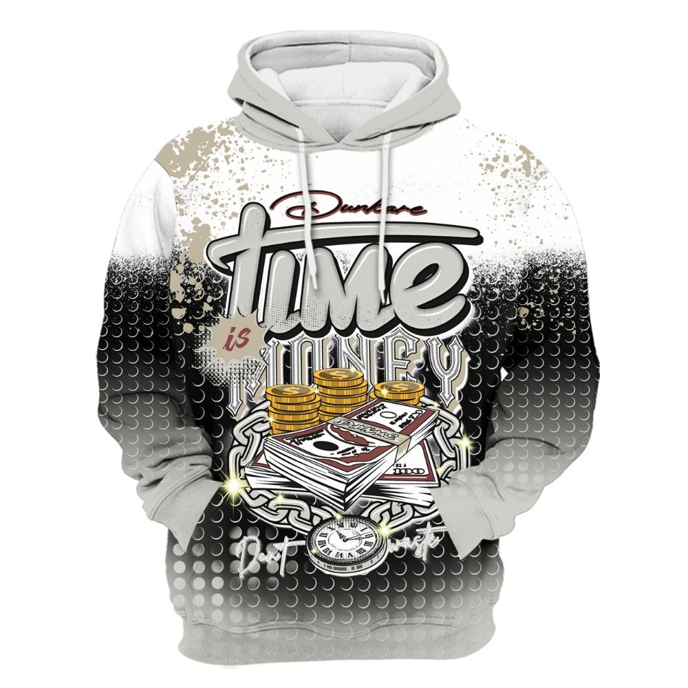 Hoodie To Match RM Canyon Rust 4s - Halftone Time Is Money All Over Print