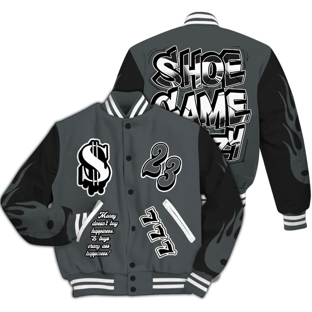 Varsity Jacket To Match Black RM Nigel Sylvester 4s - Shoe Game Crazy Graphic All Over Print