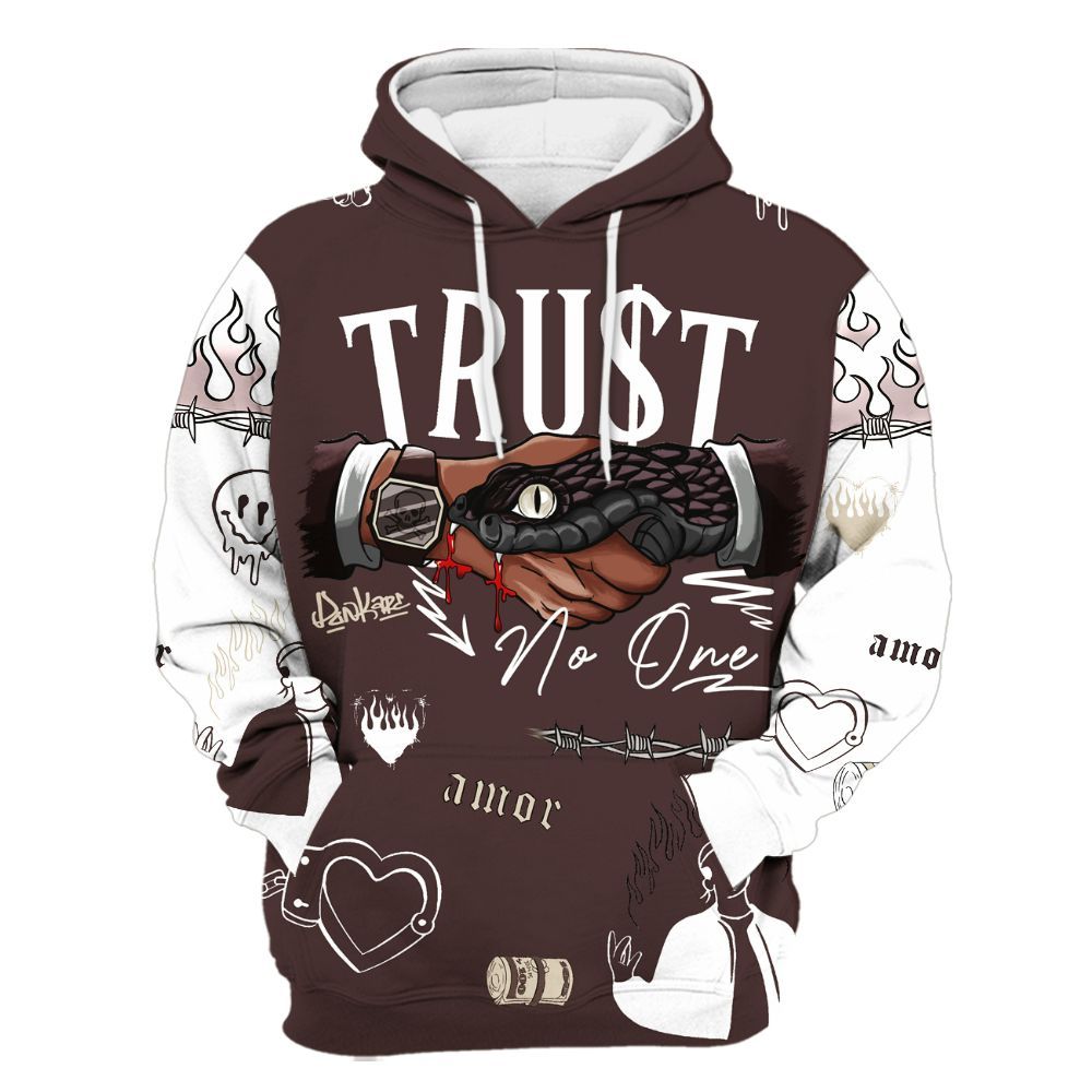 Hoodie To Match Burgundy Crush 3s - Snake Trust No One All Over Print