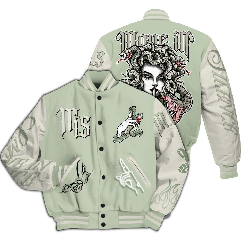 Varsity Jacket To Match Seafoam Sail 4s - Girl Move In Silence All Over Print