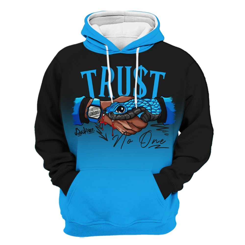 Hoodie To Match Black University Blue 2022 13s - Snake Trust No One Drip All Over Print