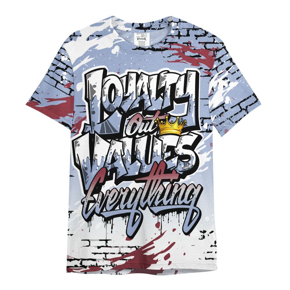 Shirt To Match Black Metallic 5s - Values Of Loyalty Drip All Over Print