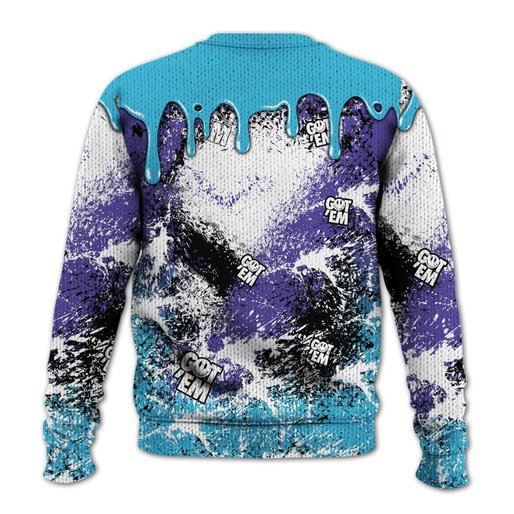 Knitted Sweater To Match Retro Aqua 6s - Dripping 23 Drip