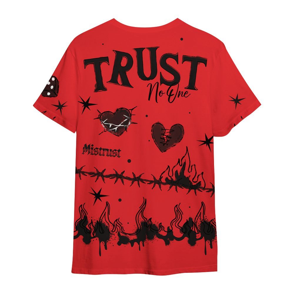 Shirt To Match Chile Red 9s - Trust No One Snake-Bite Doodle Crayon All Over Print